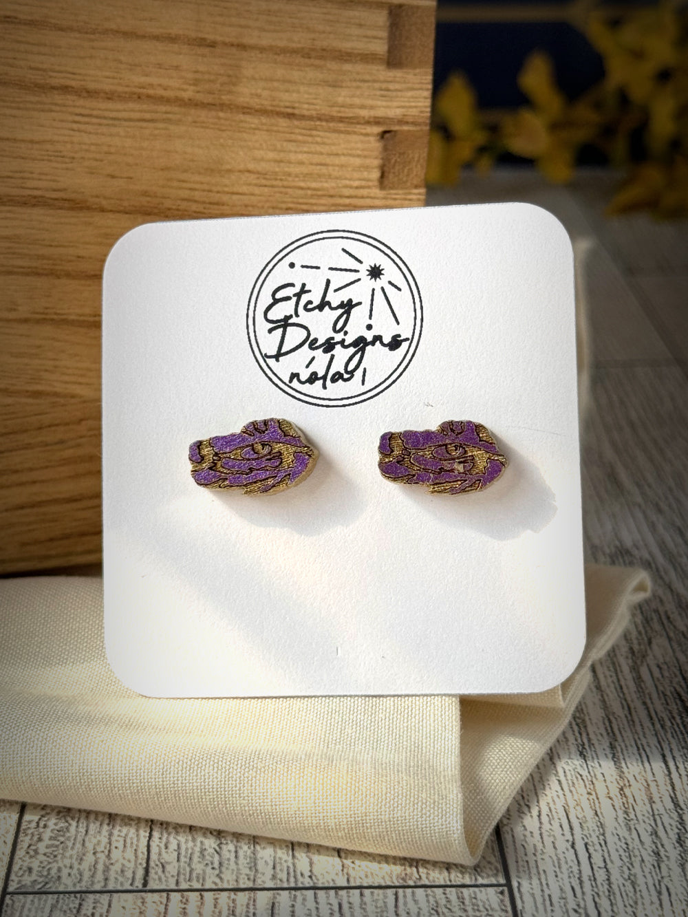 Tiger Eye Studded Earrings