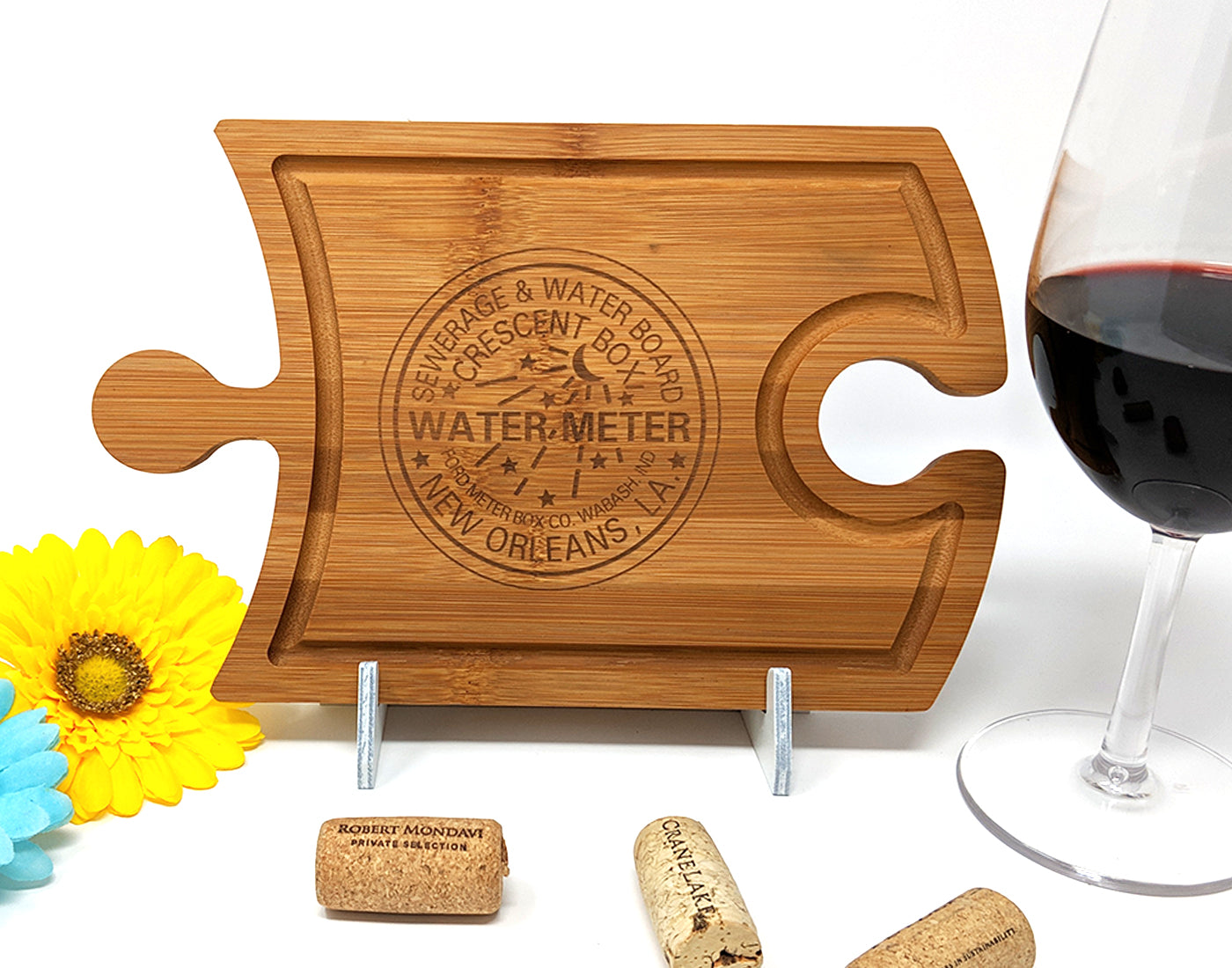 Watermeter Etched Cheese and Wine Tray