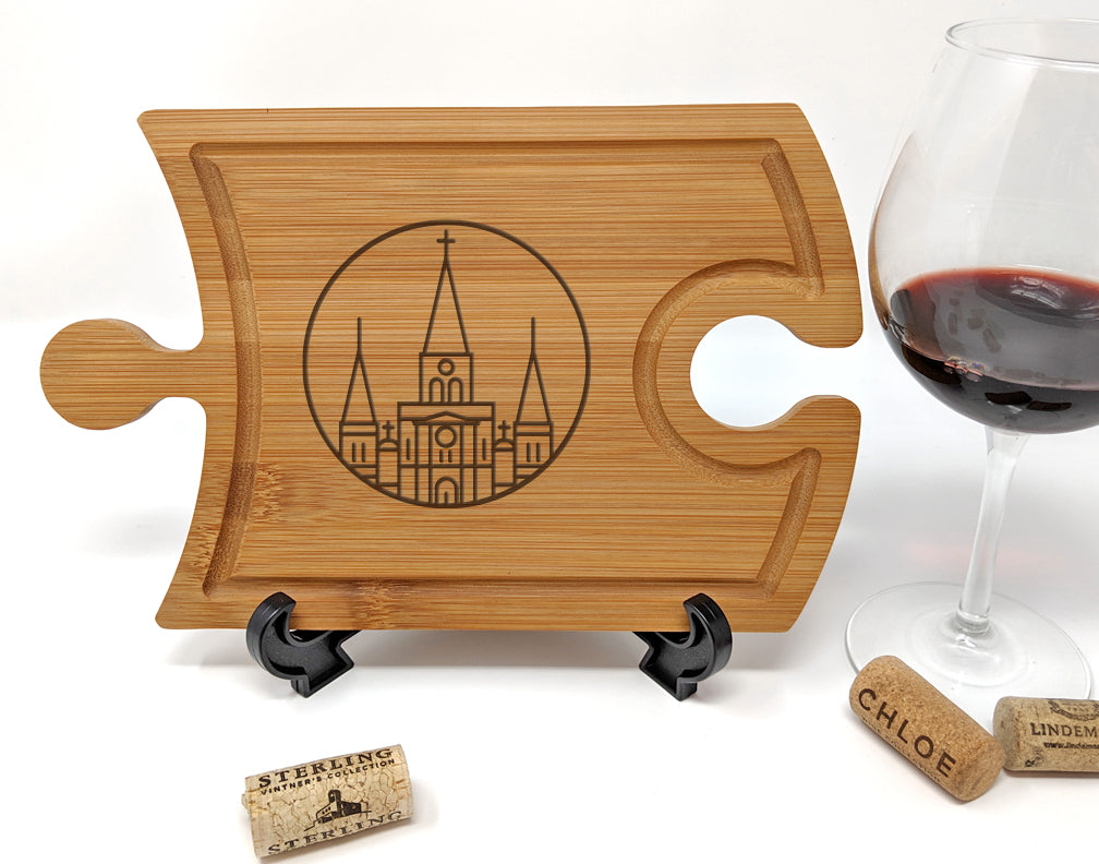 Saint Louis Cathedral Etched Cheese and Wine Tray