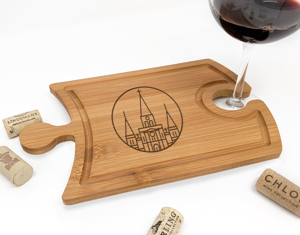 Saint Louis Cathedral Etched Cheese and Wine Tray