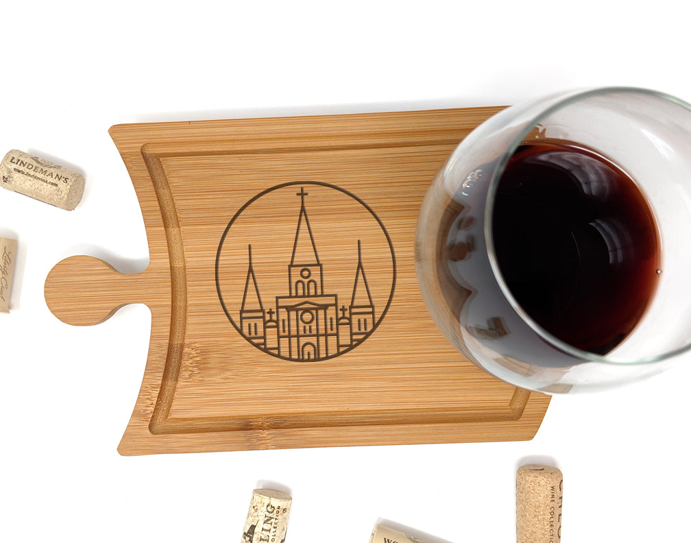 Saint Louis Cathedral Etched Cheese and Wine Tray