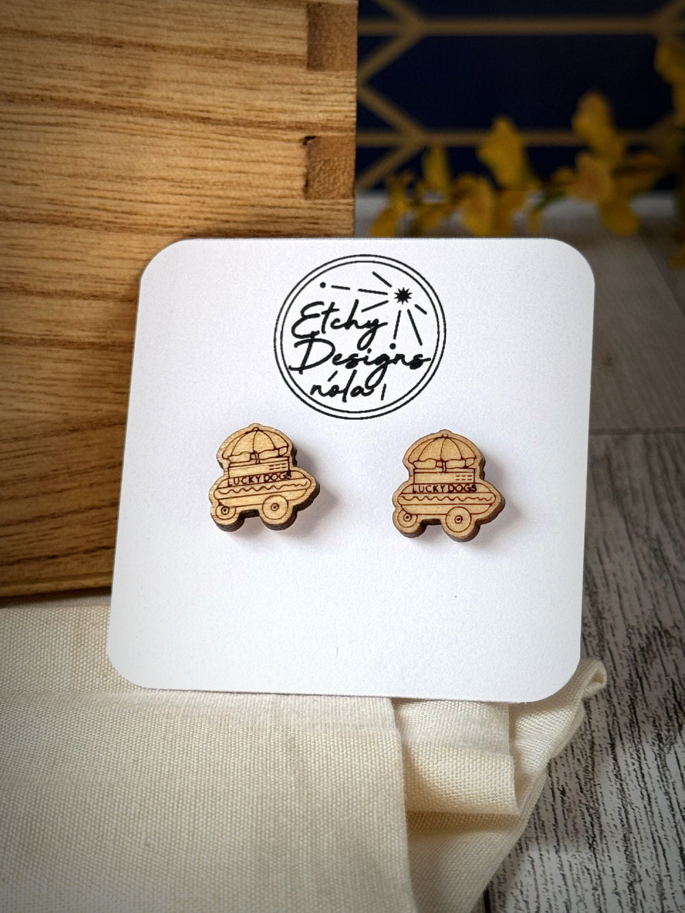 Lucky Dog Stand Studded Earrings