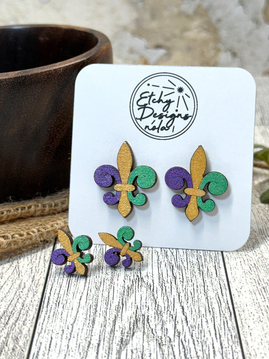 Mardi Gras Fleur De Lis - Stud