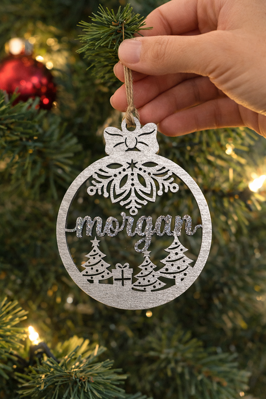Wooden Christmas Ornament with Custom Name