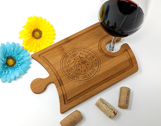 Watermeter Etched Cheese and Wine Tray